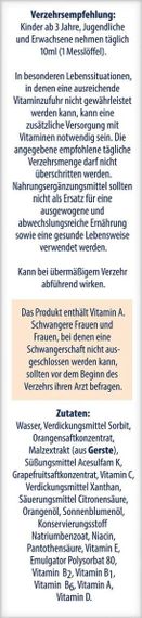 Sanostol Multivitamine – Мультивитаминный сироп для детей от 3 лет и взрослых, без сахара, апельсиновый вкус | Зображення 4