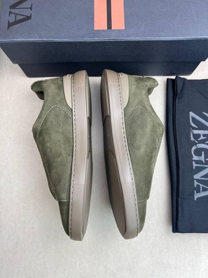 Кросівки Zegna Triple Stitch хакі ob401 | Зображення 4