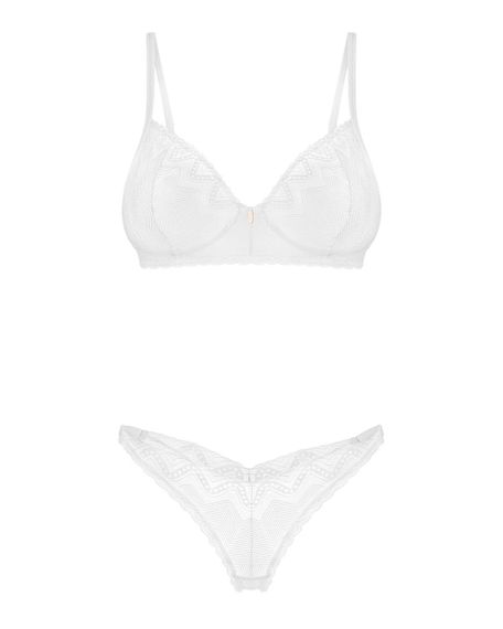 Комплект Obsessive Alissium 2-pcs set, XL/2XL, мереживо, ліф з м’якою чашкою, трусики танга Sex Aura | Зображення 5