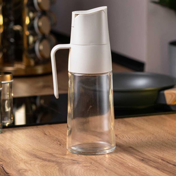 Пляшка дозатор для олії та оцту 600 мл з носиком бежева HP16294 | Зображення 1