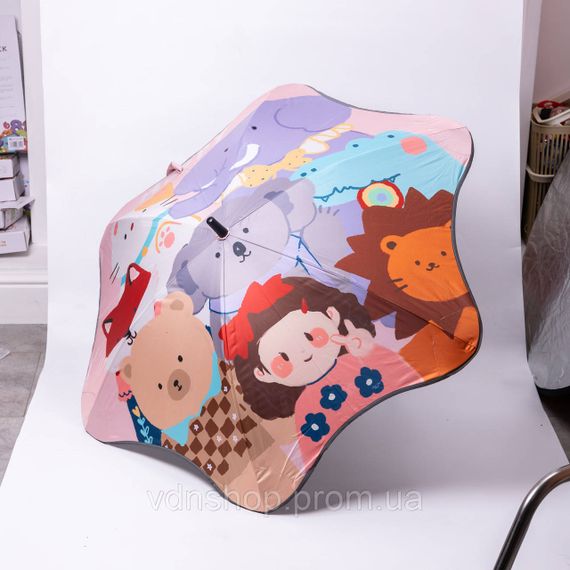 Парасолька дитяча механічна елегантна з принтом міцна надійна з поліестеру діаметр 90 см Фіолетовий HP-23-13V