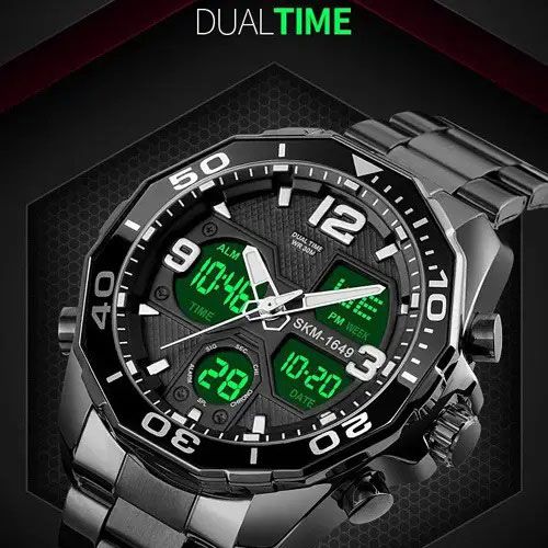 Годинник наручний чоловічий SKMEI 1649BK, оригінальний чоловічий годинник, брендовий чоловічий годинник | Зображення 6