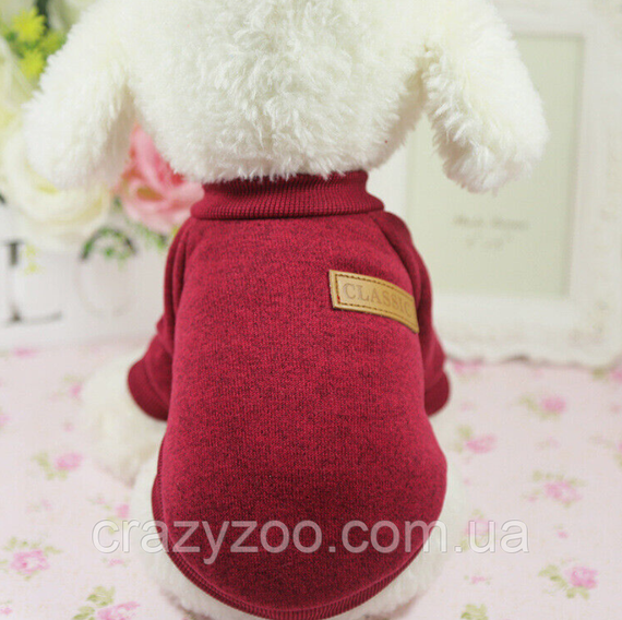 Кофта для собак и котов EcoToys Rose L рябая малиновая A: 36 см B: 44 см C: 29 см 7138 | Зображення 6