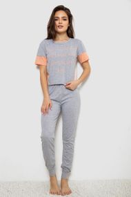 Піжама жіноча, колір сірий, 243R1488-016