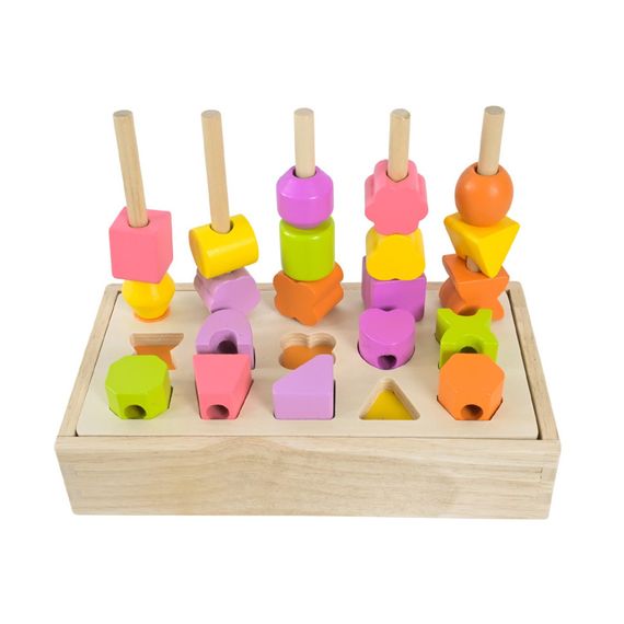Дитяча дерев’яна іграшка "Пірамідка-сортер" C9407, 8 карток | Зображення 4