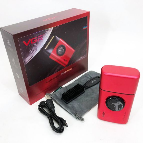 Электробритва VGR V-377 RED шейвер, Электрическая аккумуляторная бритва для бритья, шейвер мужской | Зображення 3