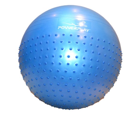 М'яч для фітнесу (фітбол) напівмасажний PowerPlay 4003 Ø65 cm Gymball Синій + помпа | Зображення 3