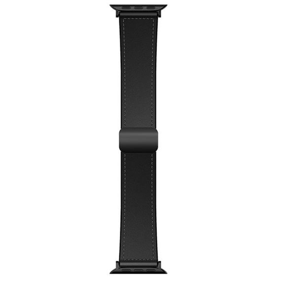 Ремешок Hoco WA34 Basic magnetic buckle silicone leather strap для Apple watch 44/45/46/49mm Black