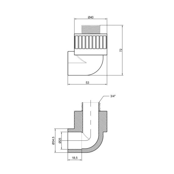 Кутик PPR Thermo Alliance 25х3/4" ЗР | Зображення 1