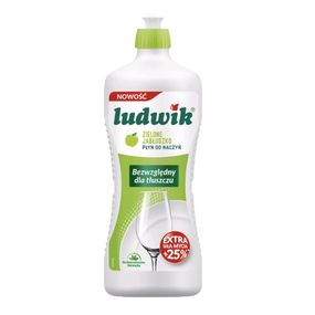 Засіб для миття посуду 450гр Зелене яблуко Ludwik