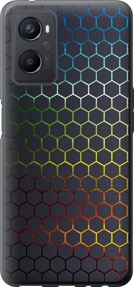 Чехол на Oppo A96 Переливающиеся соты "498u-2598-17620"