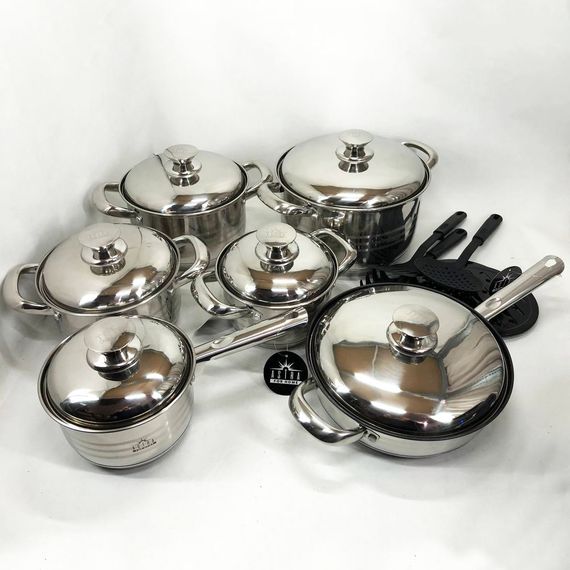 Набор больших кастрюль 18 предметов ASTRA A-2518, Набор практичных кастрюль, Кастрюли с крышками DG-94 | Зображення 5