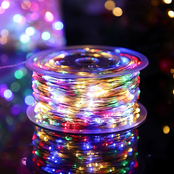 Гирлянда на катушке Роса 50 м,500 LED с пультом Мультик | Зображення 2