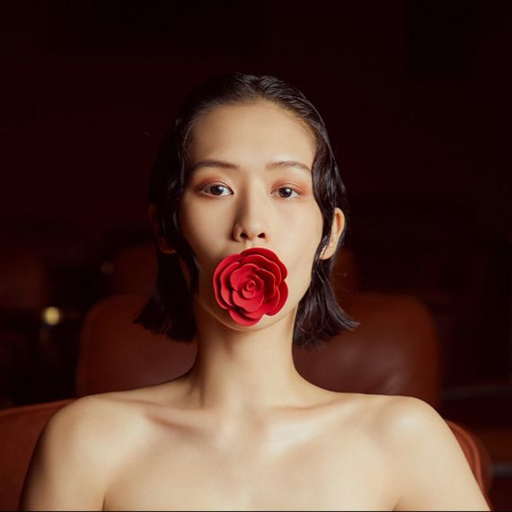 Кляп троянда із силікону та італійської шкіри Rose Ball Gag UPKO Sex Aura | Зображення 8