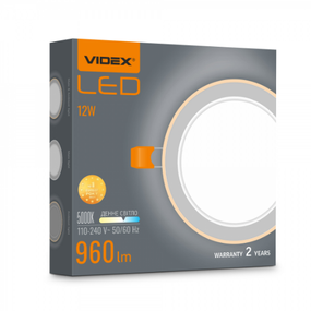 LED Світильник врізний 12W+4W 5000+2700К з декоративною підсвіткою VL-DL4R-1252 Videx