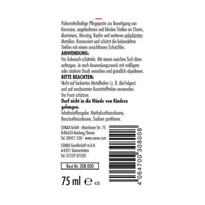 Автополироль Sonax Chrome + Alupaste 75мл (308000) | Зображення 1