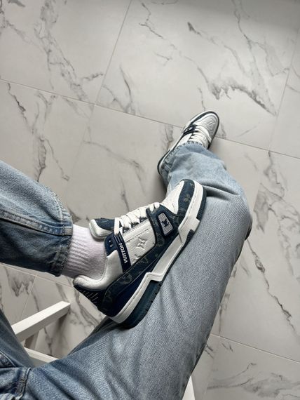 Кросівки Lou1is Vu1it1ton Trainer White Blue 10006 | Зображення 8