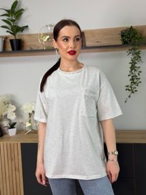 Футболка жіноча з вишитим написом 20394 світло-сіра