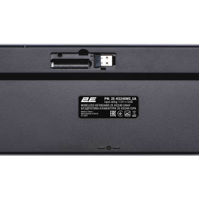 Клавиатура 2E KS240 Wireless USB/Bluetooth UA Grey (2E-KS240WG_UA) | Зображення 6