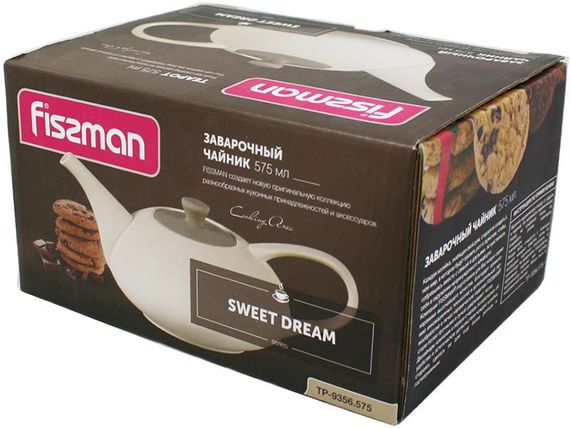 Чайник заварювальний Fissman Sweet Dream 575мл керамічний, кремовий | Зображення 1
