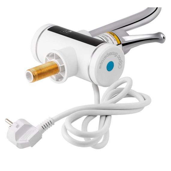 Проточний кран-водонагрівач кухонний для кухні Lidz Warm 058 LDWAR058WCR24985 White / Chrome | Зображення 3