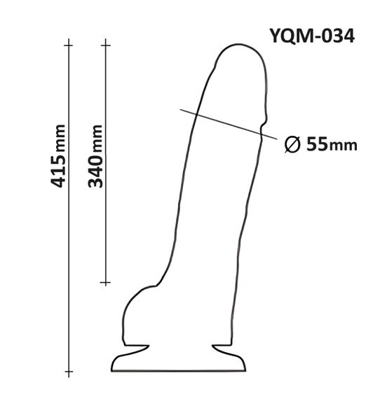 Фаллоимитатор Супер Гигант с мошонкой на присоске OYO YQM-034 (длина 41.5 см, диаметр 5.5 см) Sex Aura | Зображення 3