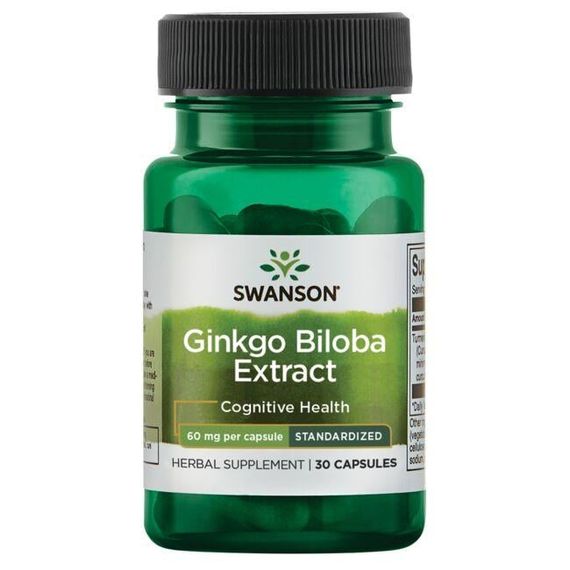 Гінко білоба Swanson Ginkgo Biloba Extract Standardized 60 mg 30 Caps