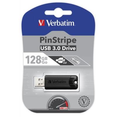 USB флеш накопичувач Verbatim 128GB PinStripe Black USB 3.0 (49319) | Зображення 4