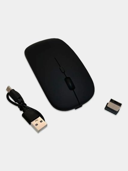 Мышь компьютерная беспроводная USB+Bluetooth TRY Slim 1600 dpi черная | Зображення 3