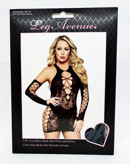 Чорна міні-сукня Leg Avenue Lace Racer | Зображення 7