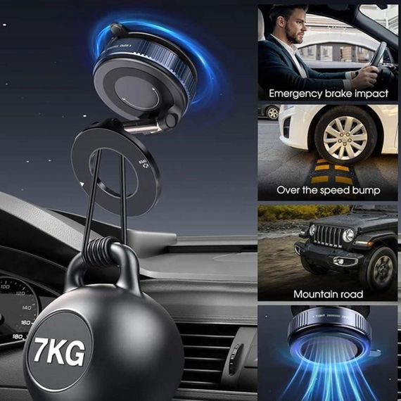 Автомобільний тримач для телефону JoyPro Magnetic Holder • Універсальний магнітний автотримач із вакуумною присоскою та обертанням | Зображення 2