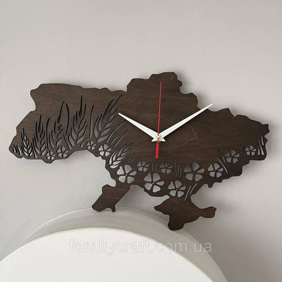 Настінний годинник Карта України з фанери Патріотичний дерев'яний годинник | Зображення 3