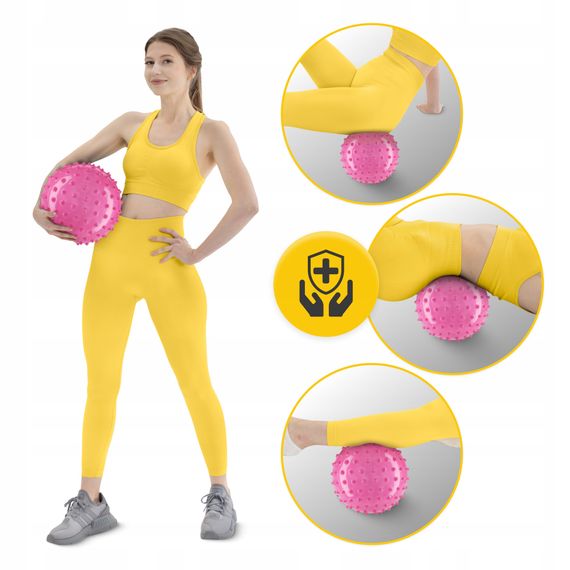 М'яч для пілатесу, йоги, реабілітації 4FIZJO 20 см (масажний) Pink (P-5905973402347) | Зображення 1