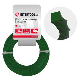 Ліска для тримера "квадрат" кручена, 3.0 мм * 15 м INTERTOOL DT-2325