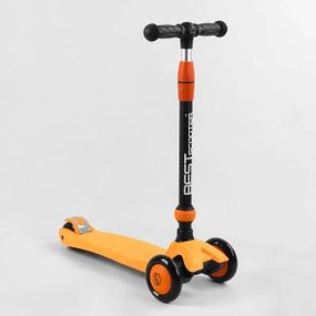 Самокат-велобіг триколісний зі світлом + батьківська ручка 3в1 BS-50584 Best Scooter Помаранчевий