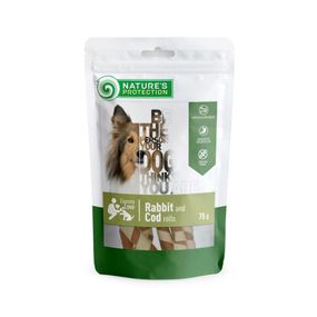 Роли з кролика і тріски Nature's Protection snack for dogs rabbit and cod rolls 75 гр