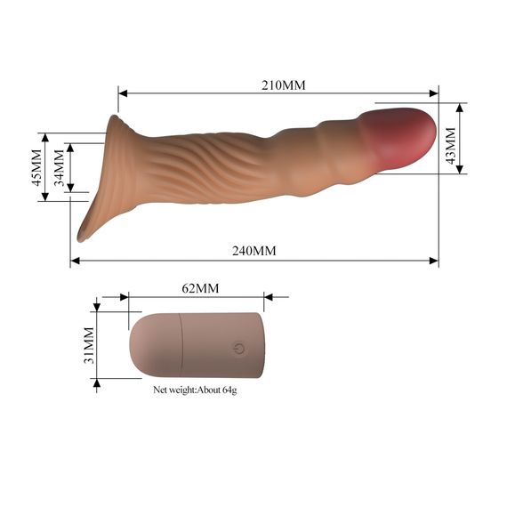 Насадка на член - Pretty Love Vibrating Penis Sleeve Extender | Зображення 7