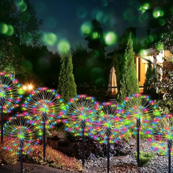 Садовые светильники "Салют" на солнечной батарее / уличный декор (SFK-41) для сада и двора, 2 шт | Зображення 3