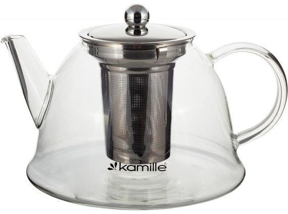 Чайник скляний заварювальний Kamille 800мл зі знімним ситечком (0784s) | Зображення 1