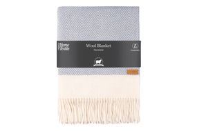 Плед Ardesto Leonardo Bianco 140x200см 100% вовна, блакитний (ART0503LB)