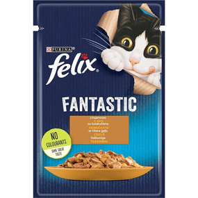 Вологий корм пауч Purina Felix Fantastic для котів з індичкою, 85г