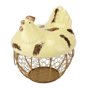 Фруктовница-конфетница Black-Gold Chicken 21х24 см