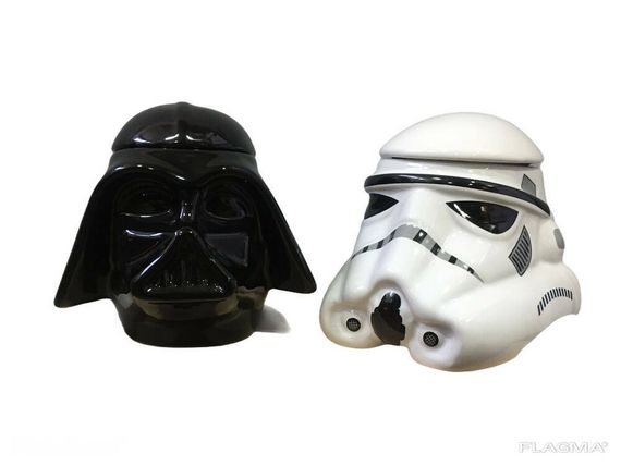 Подарочный Набор Кружка Чашка Бокал 3D Крышкой Star Wars Дарт Вейдер и Штурмовик 3D