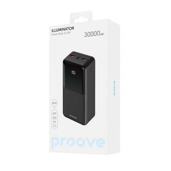 Портативна Батарея Proove Illuminator 22.5W 30000mAh black | Зображення 1