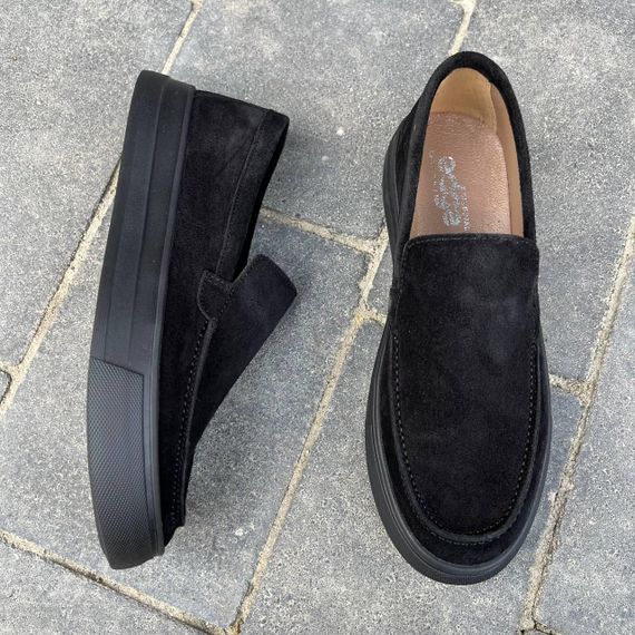 Мужские черные лоферы с замшей 40 размер | Зображення 6