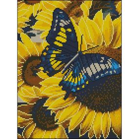 Алмазная мозаика без подрамника "Бабочка" ZAV3040-15, 30х40 см