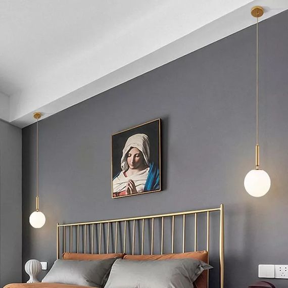 Люстра підвісна на 1 лампочку 27050 Латунь 40-100х15х15 см. | Зображення 7