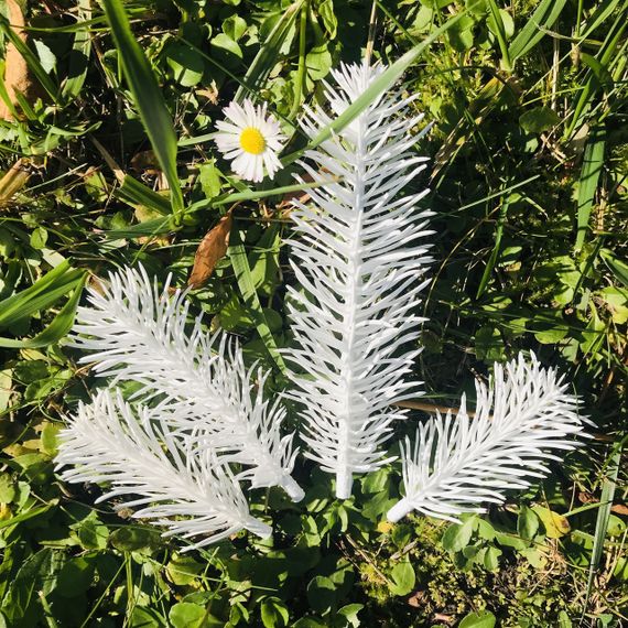 Штучна хвоя, гілочки ялинки для рукоділля (набір 600 шт.) білий | Зображення 1