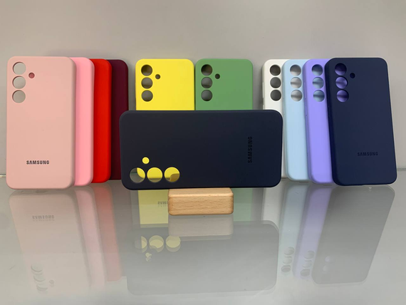 Samsung Galaxy S24 Протиударний чохол з логотипом софт тач сірий