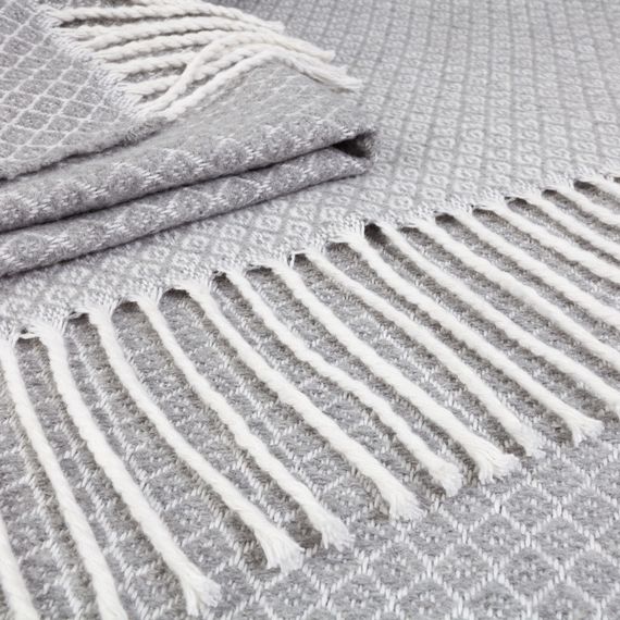 Плед бавовняний Gala світло-сірий Love You 140 x 200 см | Зображення 1